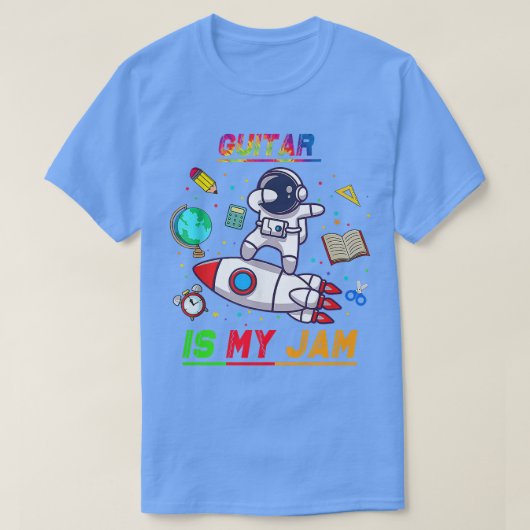 Guitar is mijn jam Astronaut terug naar school Eke T-shirt (Design voorkant)
