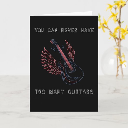 Guitar - Je kunt nooit te veel gitaren hebben Kaart (Gele Bloem)