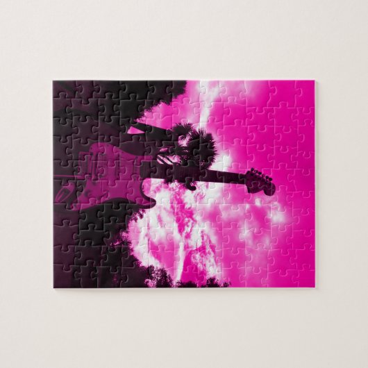 Guitar jigzaagpuzzel legpuzzel (Horizontaal)