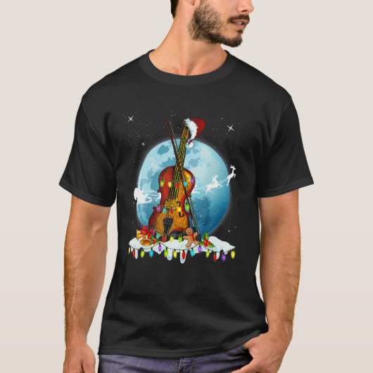 Guitar kerstboom Santa Hat Xmas Light Guitari T-shirt (Voorkant)