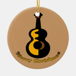 Guitar kerstboomversiering keramisch ornament
