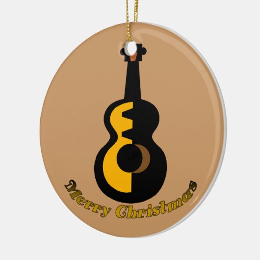 Guitar kerstboomversiering keramisch ornament (Links)