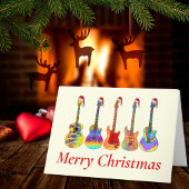 Guitar Kerstmis Funny Psychedelic Festive Music H Feestdagen Kaart