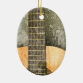 Guitar-kerstversiering Keramisch Ornament (Achterkant)