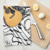 GUITAR-KITCHEN TOWEL THEEDOEK (Quarter Fold)