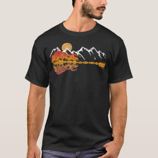 Guitar Lake Bergreflecties Schaduw Liefde T-shirt
