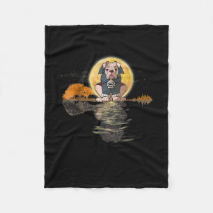 Guitar Lake Halloween Scary English Bulldog met Fleece Deken