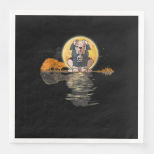 Guitar Lake Halloween Scary English Bulldog met Servet