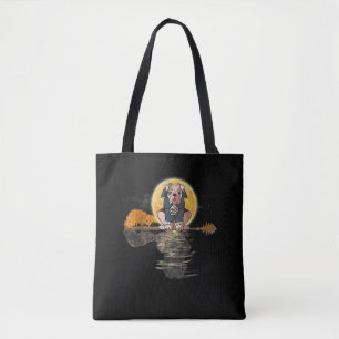 Guitar Lake Halloween Scary English Bulldog met Tote Bag