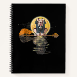 Guitar Lake Halloween Scary English Bulldog Moon Notitieboek