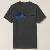 Guitar Lake Reflections in Blue Music Lovers T-shirt (Design voorkant)