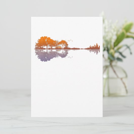 Guitar Lake Reflections Music en Guitar Lover Bedankkaart (Staand voorkant)