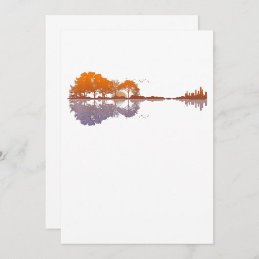 Guitar Lake Reflections Music en Guitar Lover Bedankkaart (Voorkant / Achterkant)