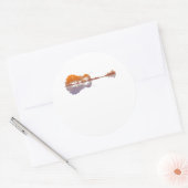 Guitar Lake Reflections Music en Guitar Lover Ronde Sticker (Envelop)