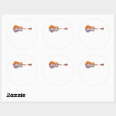 Guitar Lake Reflections Music en Guitar Lover Ronde Sticker (Vel)