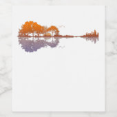 Guitar Lake Reflections Music en Guitar Lover Wijn Etiket (Enkel label)