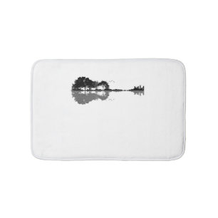 Guitar Lake Shadow Love Guitar Gift Music Lovers Badmat