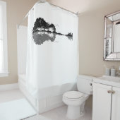 Guitar Lake Shadow Love Guitar Gift Music Lovers Douchegordijn