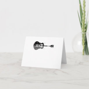 Guitar Lake Shadow Love Guitar Gift Music Lovers Kaart