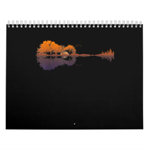 Guitar Lake Shadow Love Guitar Gift Music Lovers Kalender