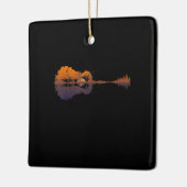 Guitar Lake Shadow Love Guitar Gift Music Lovers Keramisch Ornament (Links)