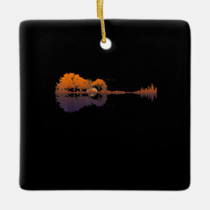 Guitar Lake Shadow Love Guitar Gift Music Lovers Keramisch Ornament