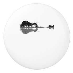 Guitar Lake Shadow Love Guitar Gift Music Lovers Keramische Knop