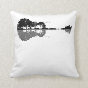 Guitar Lake Shadow Love Guitar Gift Music Lovers Kussen