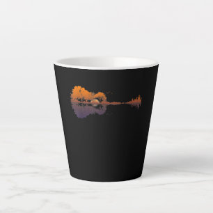 Guitar Lake Shadow Love Guitar Gift Music Lovers Latte Mok