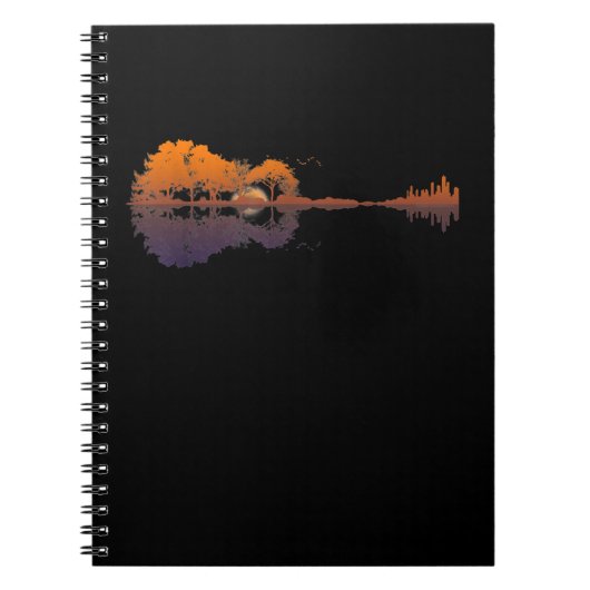 Guitar Lake Shadow Love Guitar Gift Music Lovers Notitieboek (Voorkant)