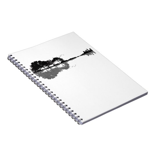 Guitar Lake Shadow Love Guitar Gift Music Lovers Notitieboek (Rechterzijde)