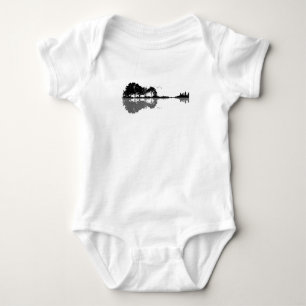 Guitar Lake Shadow Love Guitar Gift Music Lovers Romper
