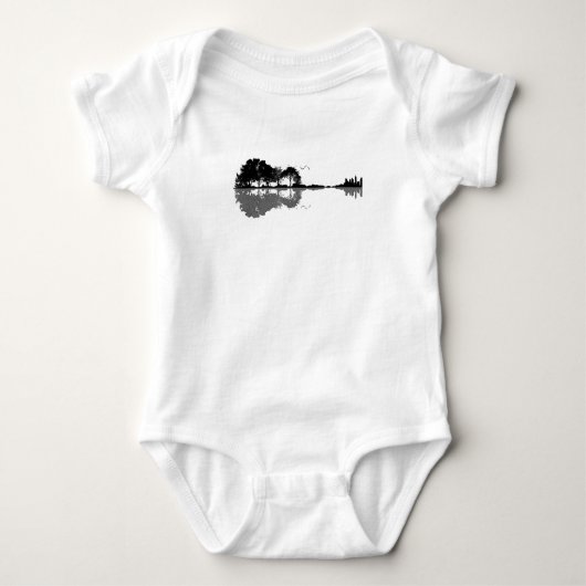 Guitar Lake Shadow Love Guitar Gift Music Lovers Romper (Voorkant)