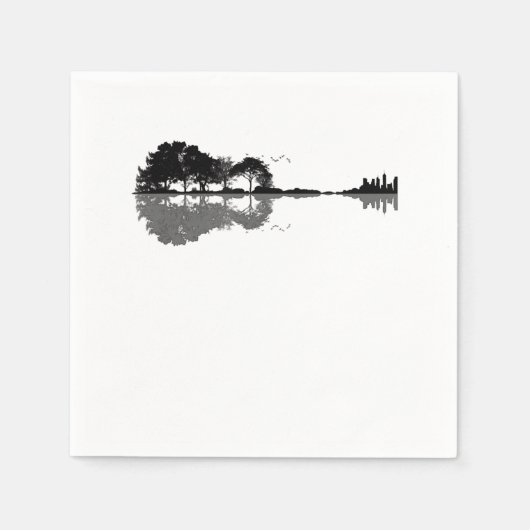 Guitar Lake Shadow Love Guitar Gift Music Lovers Servet (Voorkant)