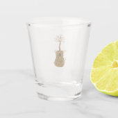 Guitar Lake Shadow Love Guitar Gift Music Lovers Shot Glas (Achterkant)