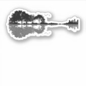 Guitar Lake Shadow Love Guitar Gift Music Lovers Sticker (Voorkant)