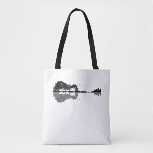 Guitar Lake Shadow Love Guitar Gift Music Lovers Tote Bag (Voorkant)