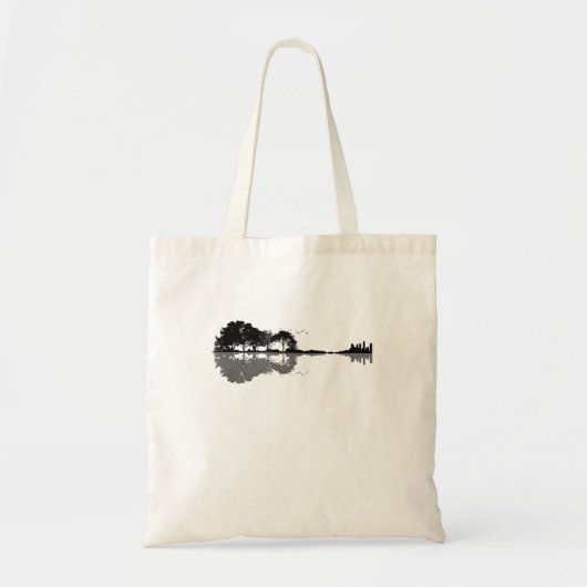 Guitar Lake Shadow Love Guitar Gift Music Lovers Tote Bag (Voorkant)