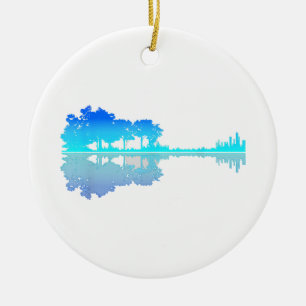 Guitar Lake Shadow Love Guitar Musician Keramisch Ornament