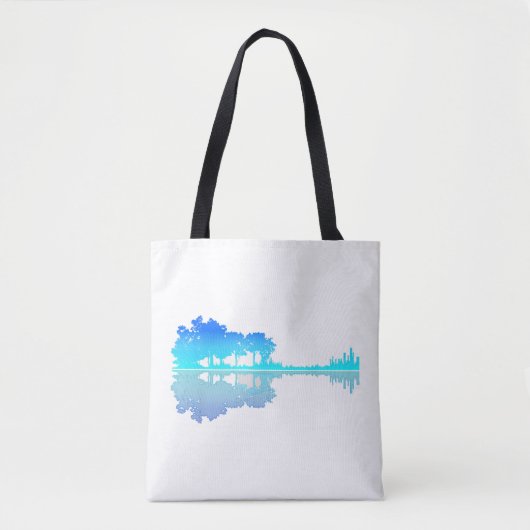 Guitar Lake Shadow Love Guitar Musician Tote Bag (Voorkant)