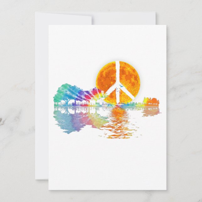 Guitar Lake Shadow Peace Love Guitar Hippie (Voorkant)