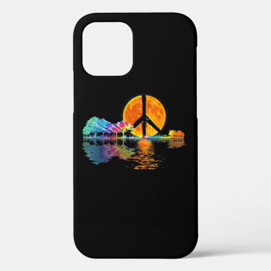 Guitar Lake Shadow Peace Love Guitar Hippie Case-Mate iPhone Case (Achterkant)
