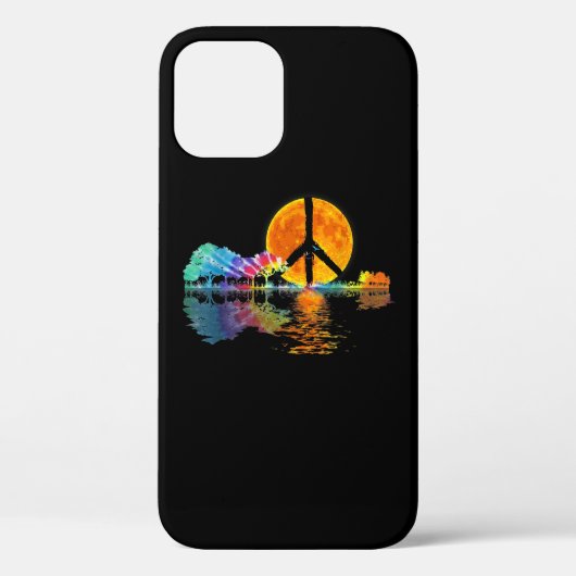 Guitar Lake Shadow Peace Love Guitar Hippie Case-Mate iPhone Case (Achterkant)