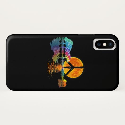 Guitar Lake Shadow Peace Love Guitar Hippie Case-Mate iPhone Case (Achterkant (horizontaal))