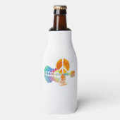 Guitar Lake Shadow Peace Love Guitar Hippie Flesjeskoeler (Fles Voorkant)