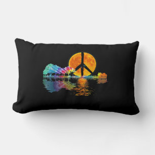 Guitar Lake Shadow Peace Love Guitar Hippie Kussen