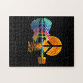 Guitar Lake Shadow Peace Love Guitar Hippie Legpuzzel (Horizontaal)