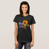 Guitar Lake Shadow Peace Love Guitar Hippie T-shirt (Voorkant volledig)