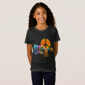 Guitar Lake Shadow Peace Love Guitar Hippie T-shirt (Voorkant volledig)