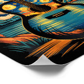 Guitar Lake Starry Night Music Guitarist Van Gogh  Poster (Hoek)